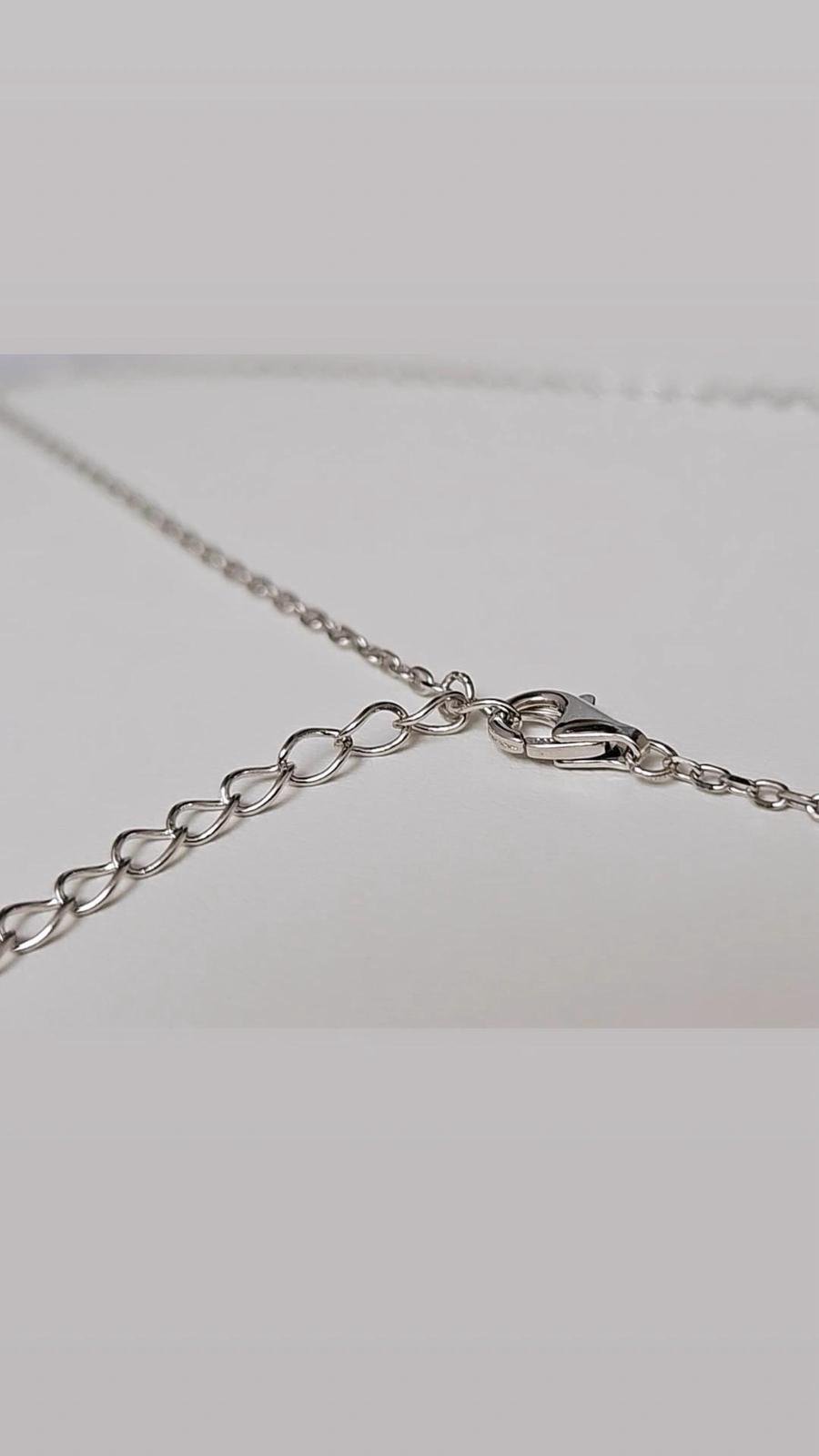 925 Sterling Silver Pendant Necklace with Green Stone | Elegant Designer Chain